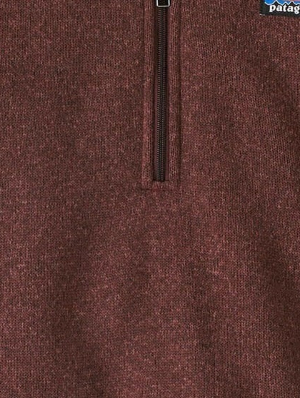 Women's XL Patagonia Better Sweater 1/4" Zip Pullover - Deep Burgundy - Picture 6 of 7